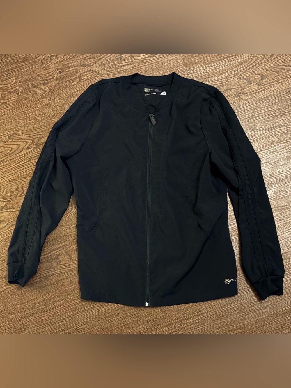 White Cross FIT Women's Scrub Jacket Size M Black Full Zip Athletic Warm-Up M